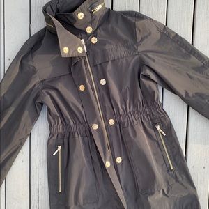 NORDSTROM GALLERY black gold rain jacket SMALL